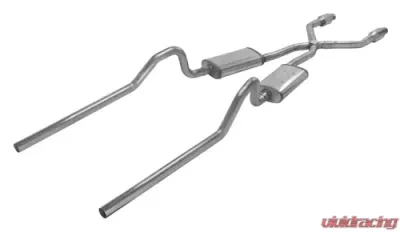 Pypes Exhaust Crossmember-Back X-Pipe Dual Exhaust 2.5" 18" Street Pro Mufflers Catalytic Converter GM Mopar A-Body 1975-1976 - SMB910S33E