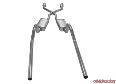 Pypes Exhaust Crossmember-Back X-Pipe Dual Exhaust 2.5" 18" Street Pro Mufflers Catalytic Converter GM Mopar A-Body 1975-1976 - SMB910S33E