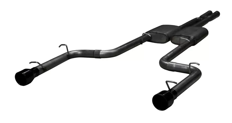 Pypes Exhaust Phantom Series Catback Dual Exhaust 2.5" Street Pro Muffler 4" Black Tips Stainless Steel - SMC10SB