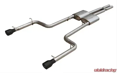 Pypes Exhaust Catback Dual Exhaust 3" Street Pro Muffler 4" Black Tips Natural Stainless Steel GM Mopar B-Body 1966-1974 - SMC11SB