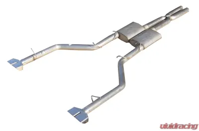Pypes Exhaust Catback Dual Exhaust 2.5" Street Pro Muffler Black Tips Stainless Steel Challenger V8 Exc SRT8 2008-2014 - SMC20SB