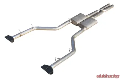 Pypes Exhaust Catback Dual Exhaust 3" Race Pro Muffler Black Tips Stainless Steel Challenger V8 SRT8 2008-2014 - SMC21RB