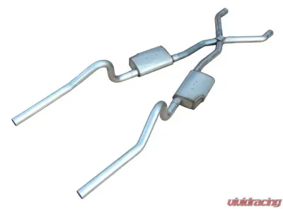 Pypes Exhaust Crossmember-Back X-Pipe Dual Exhaust 2.5" Violator Muffler Stainless Steel Mopar E-Body 1970-1974 - SME11S
