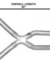 Pypes Exhaust X-Pipe Kit 2.5" Crossover Included Special Angled Rear Legs Stainless Steel                                     - XGG10 - Image 2