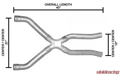 Pypes Exhaust X-Pipe Kit 2.5" Crossover Included Special Angled Rear Legs Stainless Steel - XGG10