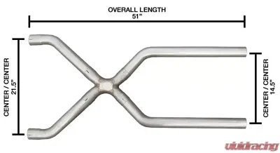 Pypes Exhaust X-Pipe Kit 3" Crossover Polished Stainless Steel - XVA13S