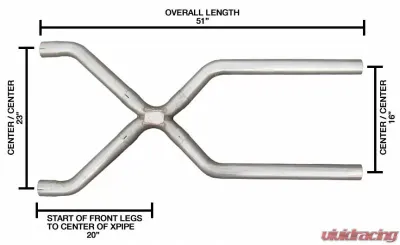 Pypes Exhaust X-Pipe Kit 3.5" Crossover Stainless Steel - XVA14