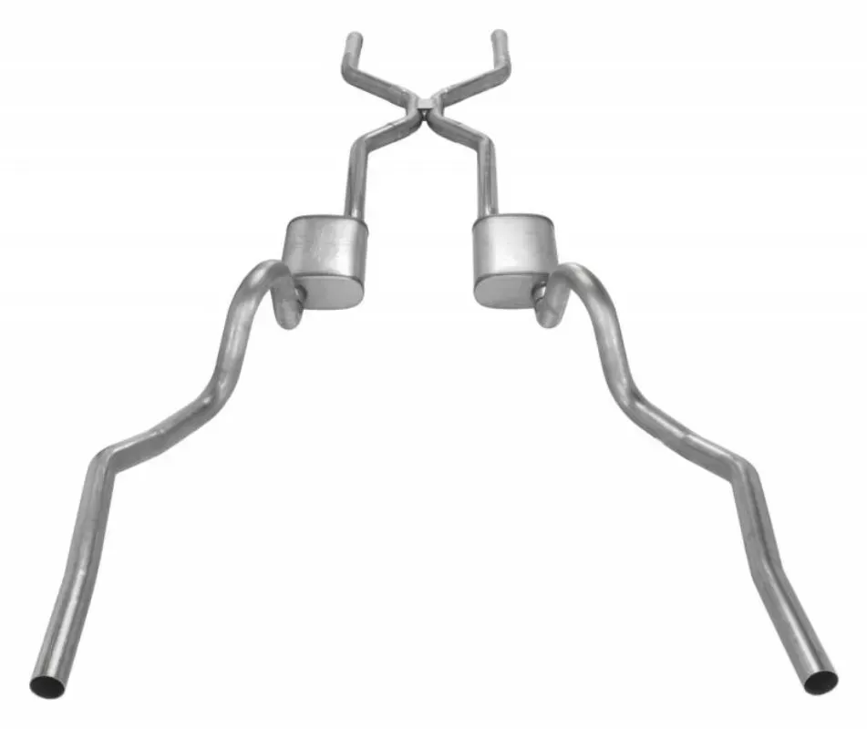 Pypes Exhaust Valance Exit 2.5" H-Bomb with Violator Mufflers Pontiac GTO | Oldsmobile 442 1968-1972 - SGA42V
