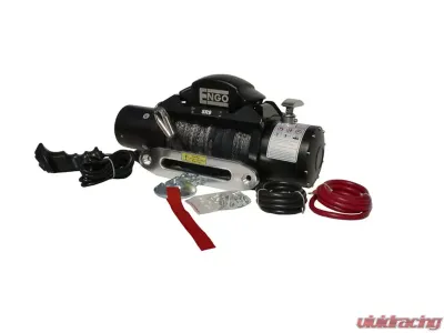 Engo Electric Winch 9,000 LB (4091kg) 12 Volt W/Synthetic Rope Black Satin Finish SR Model - 97-09000S