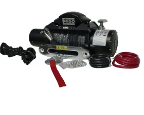 Engo Electric Winch 10,000 LB (4536kg) 12 Volt W/Synthetic Rope Black Satin Finish SR Model