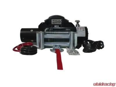 Engo Electric Winch 12,000 LB (5443kg) 12 Volt Black Satin Finish SR12 Model - 97-12000