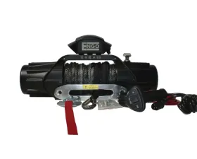 Engo Electric Winch 10,000 LB (4536kg) 12 Volt W/Synthetic Rope Black Satin Finish IP68 XR Model