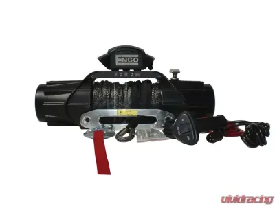 Engo Electric Winch 10,000 LB (4536kg) 12 Volt W/Synthetic Rope Black Satin Finish IP68 XR Model - 98-10000S