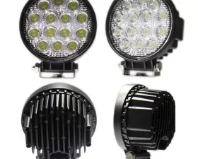 Engo 4 Inch LED Work Lights RW Series Round 42 Watt Led Single Flood Light Requires Wiring Harness