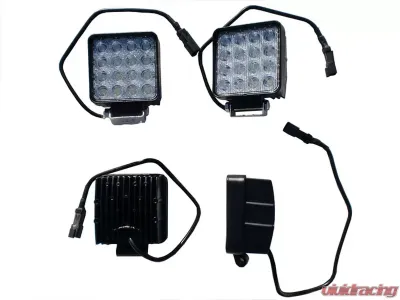 Engo 4 Inch LED Work Lights SW Series Square 48 Watt Led Single Spot Light Requires Wiring Harness - EN-JG-W048-S