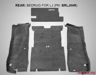 JEEP BEDRUG 03-06 JEEP LJ UNLTD REAR 4PC CARGO KIT (INC TLGTE & TUB LINER) Jeep Wrangler 2004-2006 - BRLJ04R