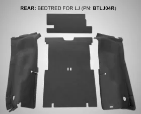 BedRug JEEP BEDTRED 03-06 JEEP LJ UNLTD REAR 4PC CARGO KIT (INC TLGTE & TUB LINER) Jeep Wrangler 2004-2006