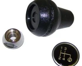 Crown Automotive Jeep Replacement Transmission Shift Knob Kit, Black,Silver, w/ T4, T176, T177 Transmissions Jeep