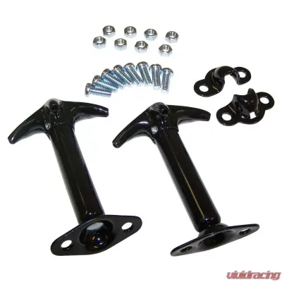 Crown Automotive Jeep Replacement Hood Catch Kit, Left & Right, Black Jeep - 488601