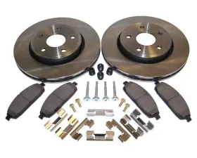 Crown Automotive Jeep Replacement Front Performance Brake Kit for Jeep WK, WH, Drilled & Slotted Rotors & Hardware Jeep Front