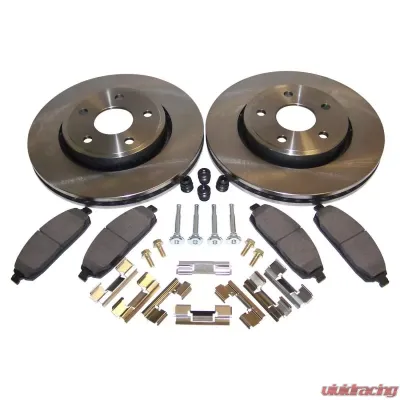 Crown Automotive Jeep Replacement Front Performance Brake Kit for Jeep WK, WH, Drilled & Slotted Rotors & Hardware Jeep Front - 52089269K