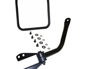 Crown Automotive Jeep Replacement Black Arm & Mirror Kit for 1955-86 CJ-5, CJ-6, CJ-7, CJ-8; Left (Passenger) Side Jeep Right