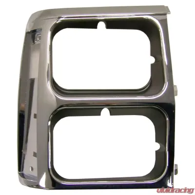 Crown Automotive Jeep Replacement Dual Headlight Bezel, Black & Chrome, Plastic, Right for 84/90 XJ Cherokee Jeep Right 1984-1990 - 55008046