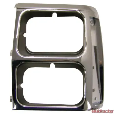 Crown Automotive Jeep Replacement Dual Headlight Bezel, Black & Chrome, Plastic, Left for 84/90 XJ Cherokee Jeep Left 1984-1990 - 55008047
