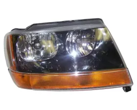 Crown Automotive Jeep Replacement Right Headlight w/o Headlamp Leveling Device for 99/02 Jeep WJ Grand Cherokee Jeep Grand Cherokee Right 1999-2004