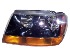 Crown Automotive Jeep Replacement Left Headlight w/o Headlamp Leveling Device for 99/02 Jeep WJ Grand Cherokee Jeep Grand Cherokee Left 1999-2004