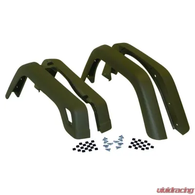 Crown Automotive Jeep Replacement Fender Flare Kit, Left and Right, Front & Rear, Black Textured, 3-3/4" Width Jeep Front and Rear 1997-2006 - 55254918K