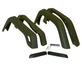 Crown Automotive Jeep Replacement Fender Flare Kit, Left and Right, Front & Rear, Black Textured, 3-3/4