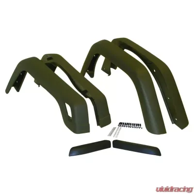 Crown Automotive Jeep Replacement Fender Flare Kit, Left and Right, Front & Rear, Black Textured, 3-3/4" Width Jeep Front and Rear 1997-2006 - 55254918K6