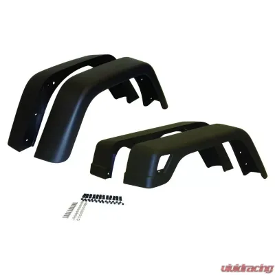 Crown Automotive Jeep Replacement Fender Flare Kit for 97-06 TJ Wrangler; 6-5/8" Wide; Incl. 4 Flares and Hardware Jeep Front and Rear 1997-2006 - 55254918K7