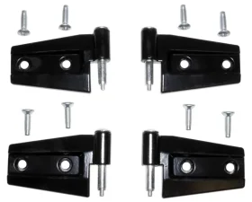 Crown Automotive Jeep Replacement Black Primer Door Hinge Set (Door Side) Incl. 2 Left & 2 Right Hinges & Hardware Jeep Wrangler 2007-2018