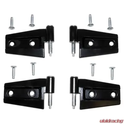 Crown Automotive Jeep Replacement Black Primer Door Hinge Set (Door Side) Incl. 2 Left & 2 Right Hinges & Hardware Jeep Wrangler 2007-2018 - 55395384K4