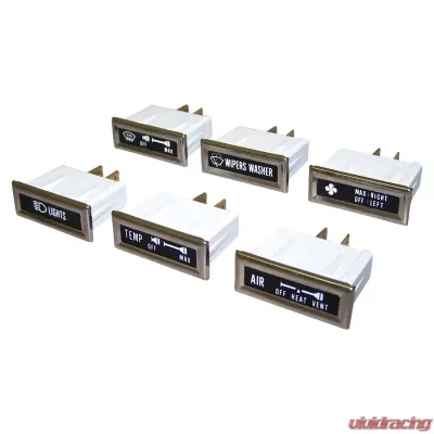 Crown Automotive Jeep Replacement Dash Light Kit, Contains Lights, Wiper/Washer, Air, Temp, Defrost, and Fan Jeep - 5752813K