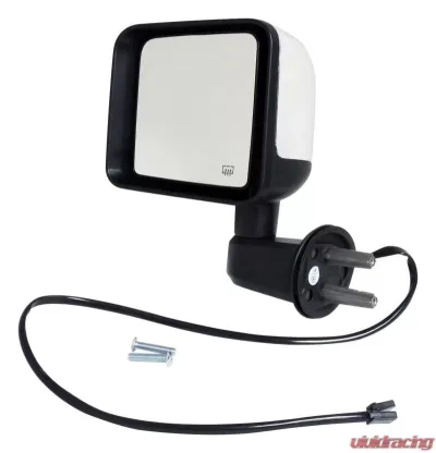Left Side Power, Heated, Mirror for 2015-2018 Jeep JK Wrangler; Chrome - 68249845AC