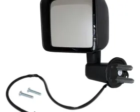 Left Side Power, Heated, Mirror for 2015-2018 Jeep JK Wrangler; Textured Black
