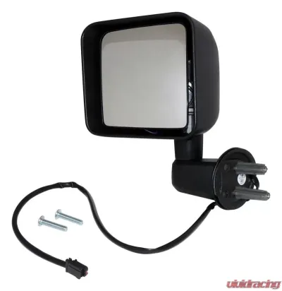 Left Side Power, Heated, Mirror for 2015-2018 Jeep JK Wrangler; Textured Black - 68249849AD