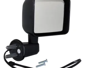 Right Side Power, Heated, Mirror for 2015-2018 Jeep JK Wrangler; Textured Black