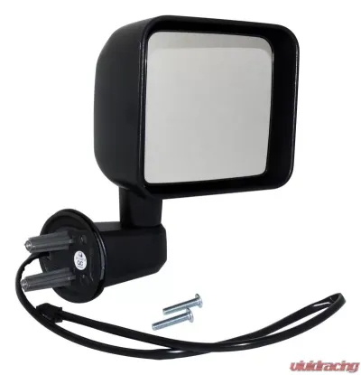 Right Side Power, Heated, Mirror for 2015-2018 Jeep JK Wrangler; Textured Black - 68249852AD