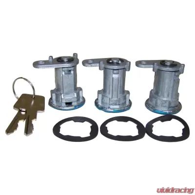 Crown Automotive Jeep Replacement Door Cylinder Kit, Left & Right, Front & Rear, 3 Cylinders w/ Keys Jeep - 8122874K3