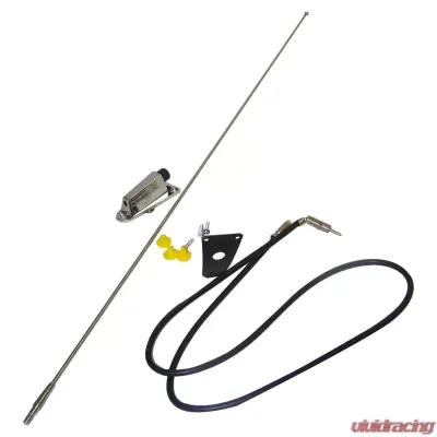 Crown Automotive Jeep Replacement Chrome Antenna Kit for 1975-1995 Jeep CJ's & YJ Wrangler; Includes Bracket Jeep N/A - 8127842K