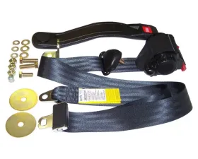 Crown Automotive Jeep Replacement Seat Belt, Left or Right Front, Black, 3 Point Retractable Jeep Front Left