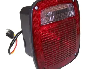Crown Automotive Jeep Replacement Rt. Tail Lamp w/ Black Body, w/ License Lamp Window for 1976-80 Jeep CJ-5, CJ-7 Jeep Right 1976-1980