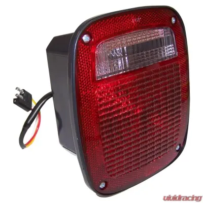 Crown Automotive Jeep Replacement Rt. Tail Lamp w/ Black Body, w/ License Lamp Window for 1976-80 Jeep CJ-5, CJ-7 Jeep Right 1976-1980 - J5457198