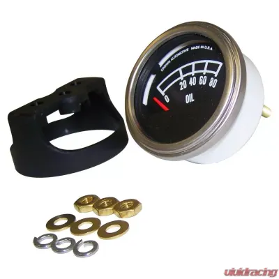 Crown Automotive Jeep Replacement Oil Pressure Gauge for 1976-78 Jeep CJ-5, CJ-7 w/ 4 Threaded Studs on Gauge Jeep 1976-1978 - J5460640