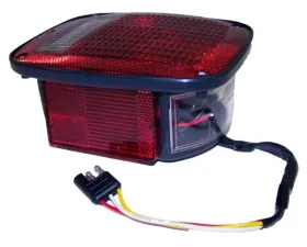Crown Automotive Jeep Replacement Left Tail Lamp w/ Side Marker Light for 1981-86 Jeep CJs; Black Body Jeep Left