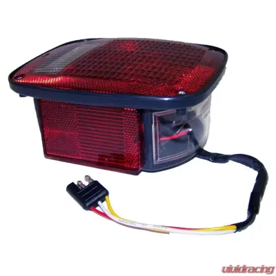 Crown Automotive Jeep Replacement Left Tail Lamp w/ Side Marker Light for 1981-86 Jeep CJs; Black Body Jeep Left - J5758255
